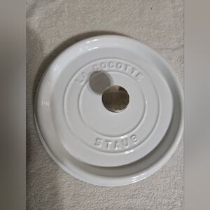 Staub White Cocotte Lid